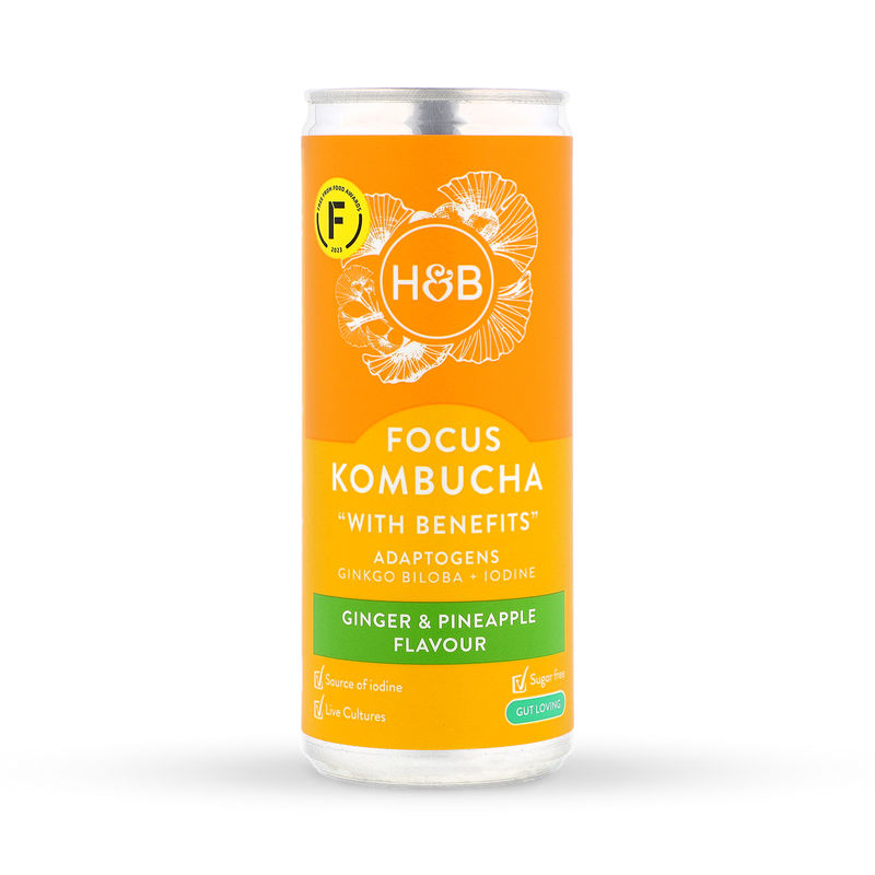 Holland & Barrett Focus Kombucha Pineapple Ginger 250ml, UK version