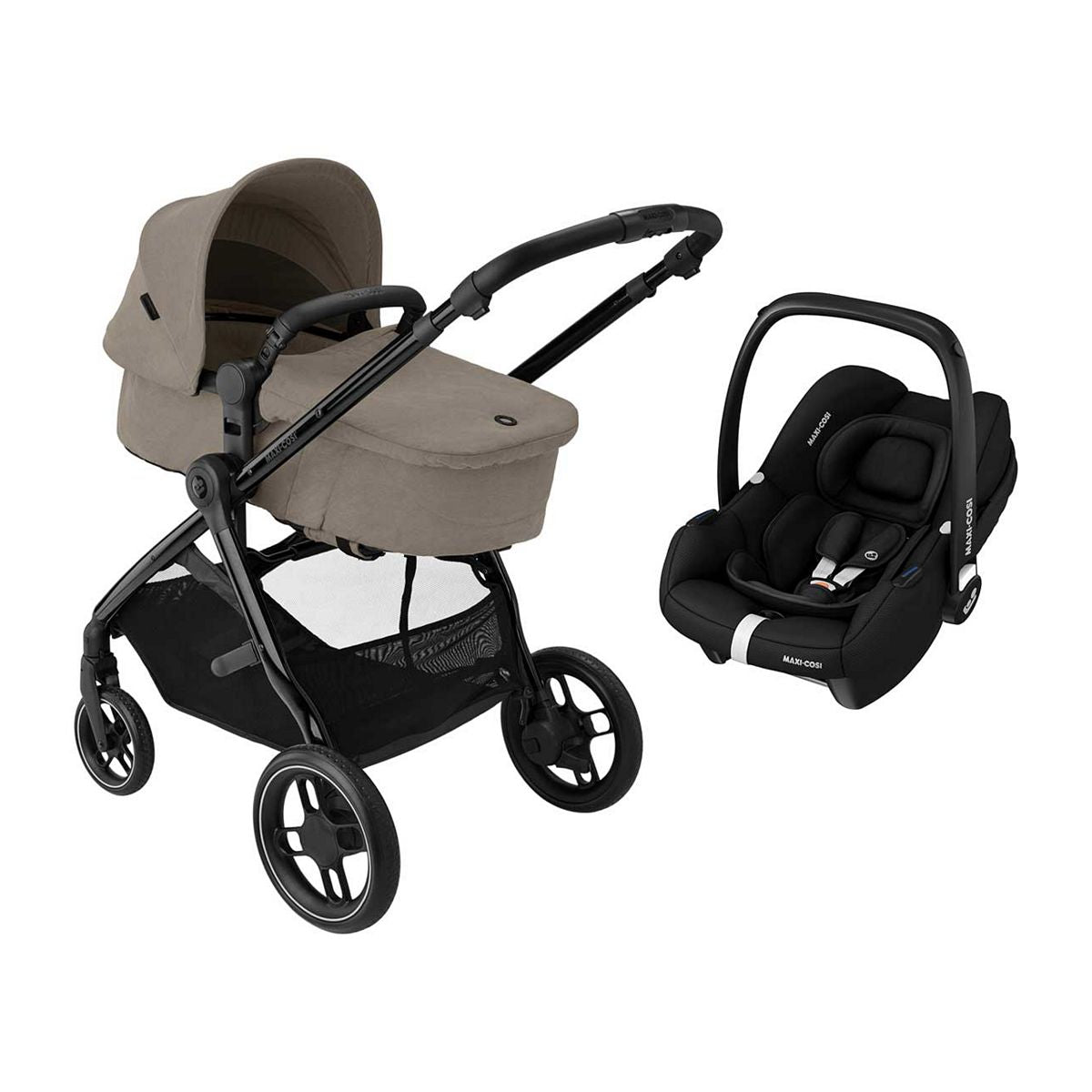 Maxi-Cosi Zelia Luxe with Cabriofix i-Size Travel System Twillic Truffle GOODS Boots   