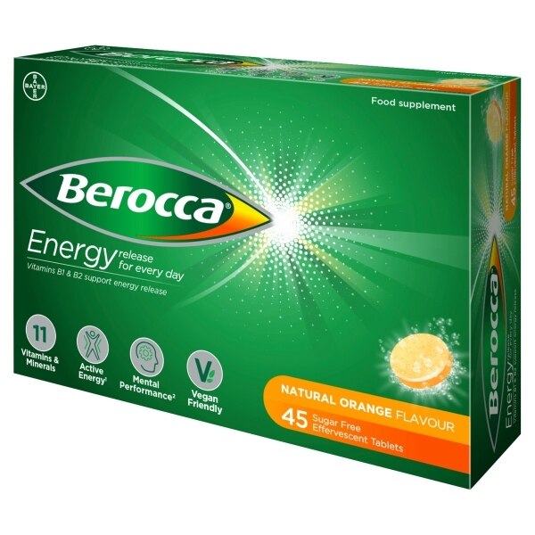 Berocca Natural Orange Sugar Free Effervescent 45 Tablets GOODS Superdrug   