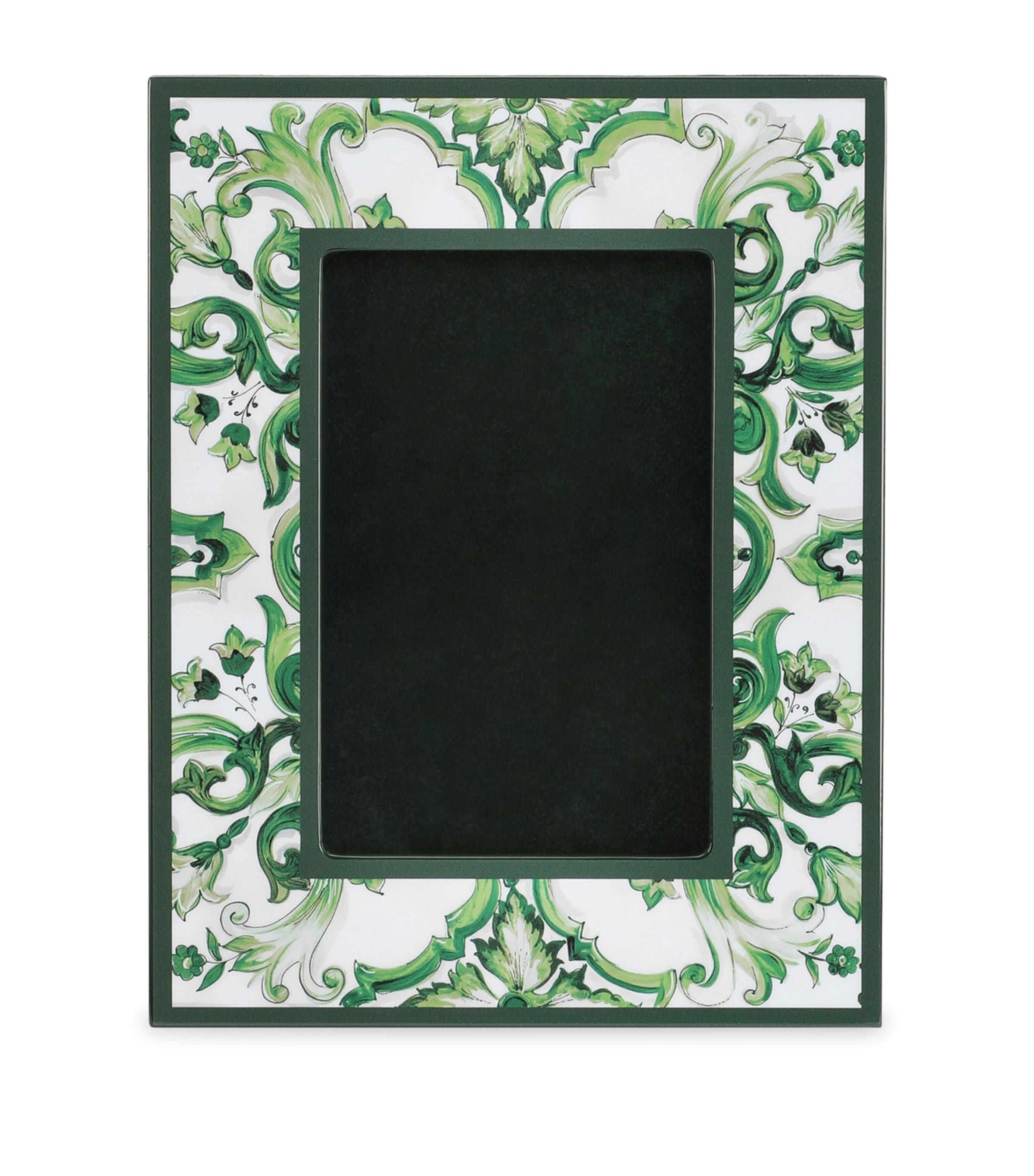 Dolce&Gabbana Casa lacquered wood photo frame with Verde Maiolica print 6.7 x 8.7 inches - British product
