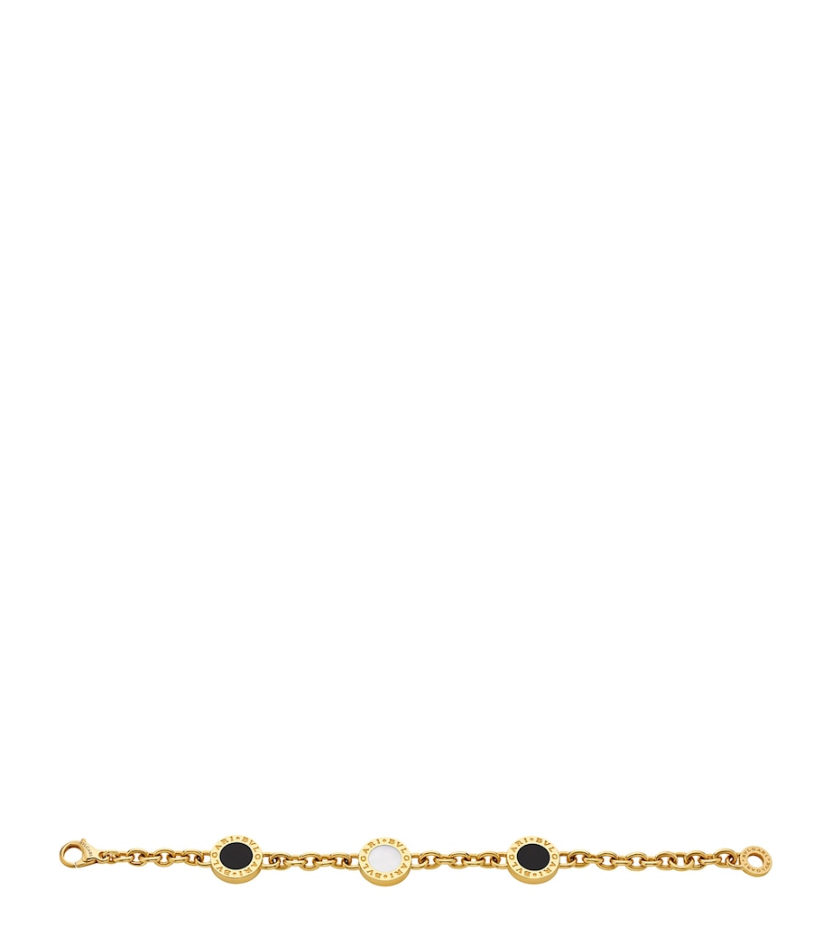 Bvlgari yellow gold mother-of-pearl onyx bracelet (British brand)