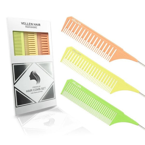 Vellen weave tail comb orange 3 pack - British product