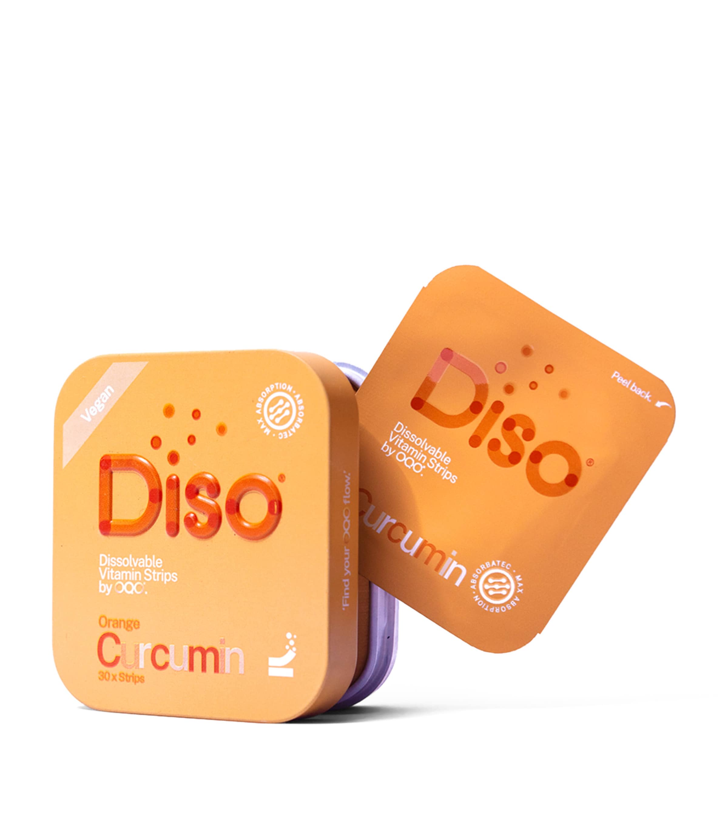OQO DISO Curcumin Vitamin Strips 30 Strips, imported from the UK