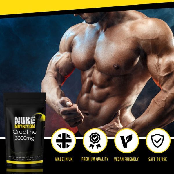 Nuke Nutrition Creatine Monohydrate Capsules 3000mg-180ct GOODS Superdrug   