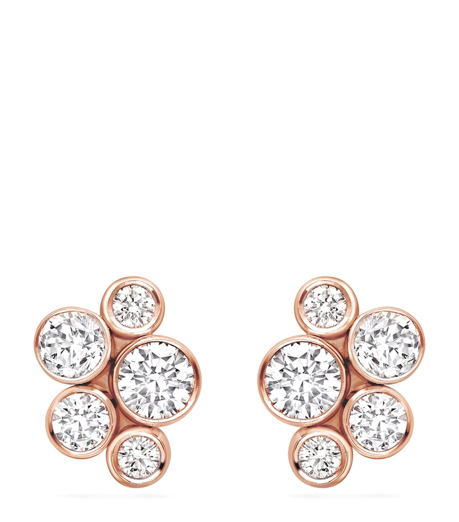 Boodles rose gold diamond stud earrings (British brand)