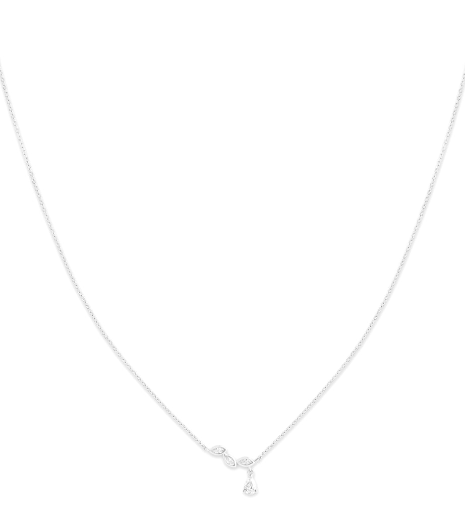 Astrid & Miyu white gold diamond drop pendant necklace (British brand)
