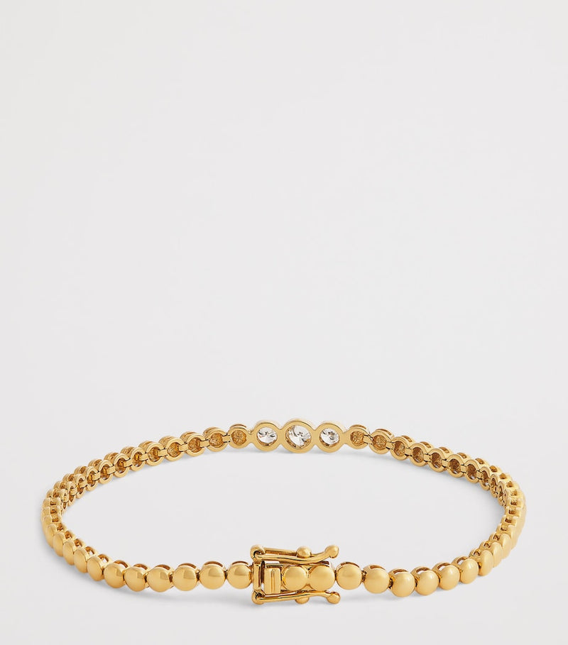 Jennifer Meyer yellow gold diamond tennis bracelet - British product