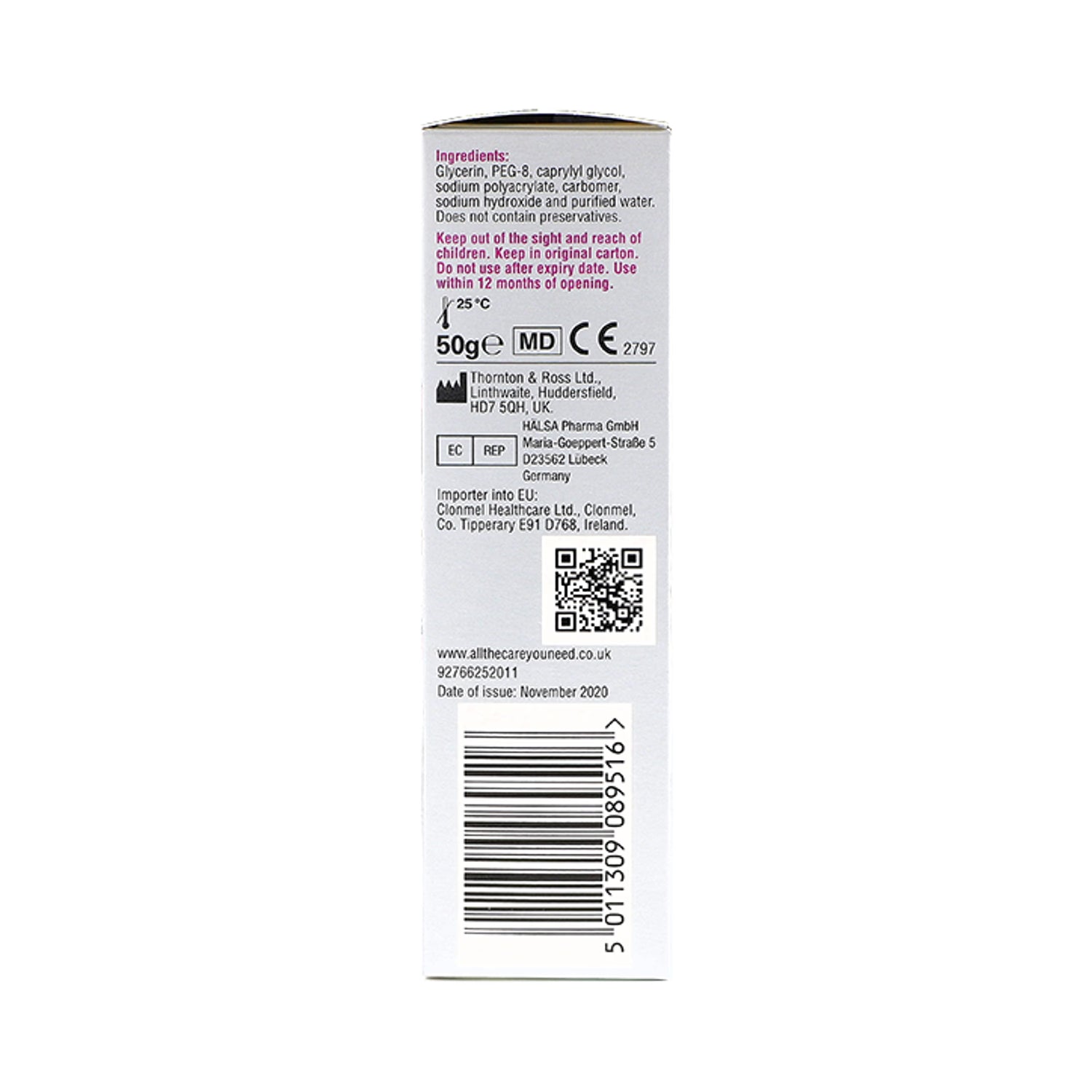 Care ViraSoothe chickenpox relief cooling gel 50g - British product