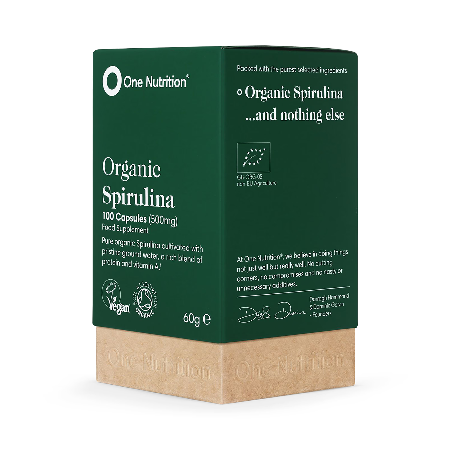 One Nutrition organic spirulina 500mg 100 vegecaps, imported from the UK