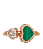 Chopard Happy Hearts ring rose gold malachite diamond, imported from the UK