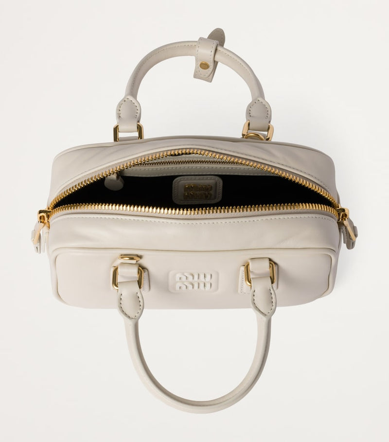 Miu Miu Arcadie top-handle leather bag, imported from the UK