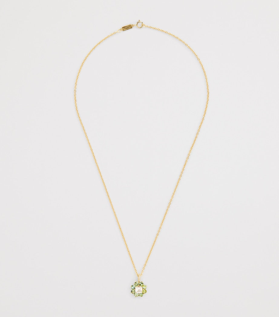 Jennifer Meyer 18kt gold and tourmaline flower necklace, UK version