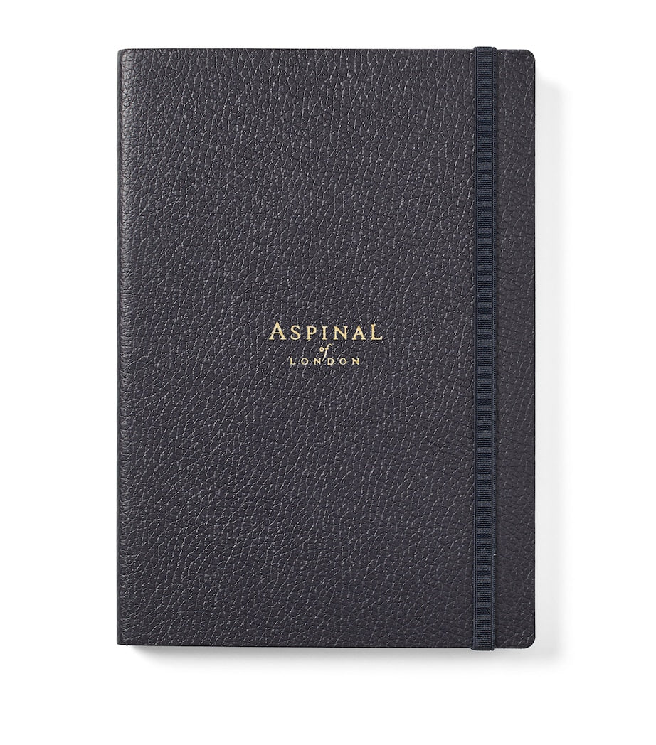 Aspinal of London Grained Leather Bound A5 notebook - British product