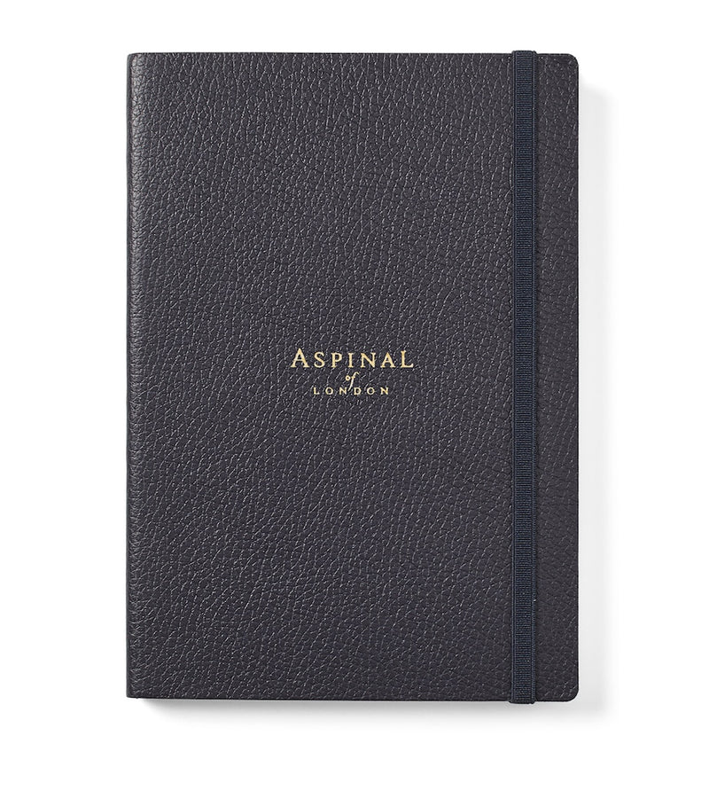 Aspinal of London Grained Leather Bound A5 notebook - British product