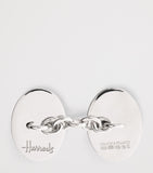 Deakin & Francis sterling silver cufflinks with green enamel - British product
