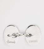 Deakin & Francis sterling silver cufflinks with green enamel - British product