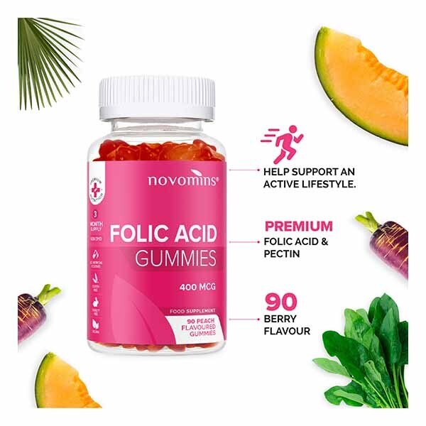 Novomins Folic Acid Gummies 90 Gummies GOODS Superdrug   