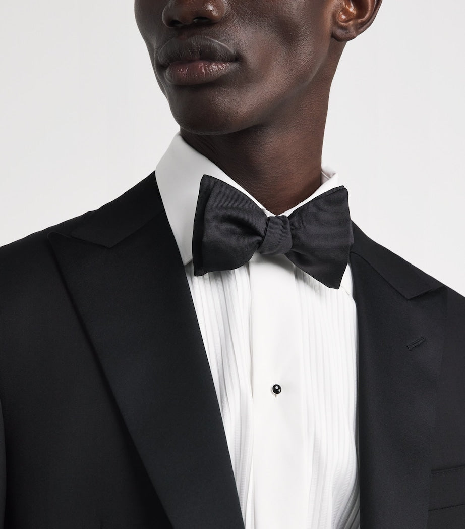 Eton silk bow tie pre-tied ribbed finish, UK version
