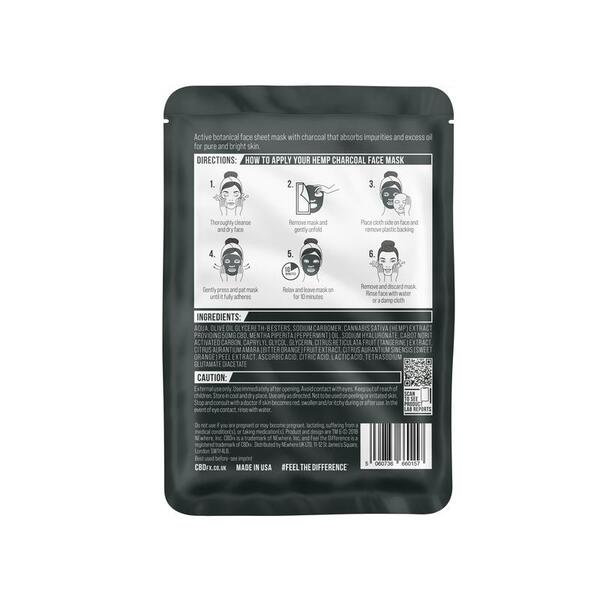 CBDfx CBD Sheet Face Mask Charcoal Formula - 50mg CBD GOODS Superdrug   