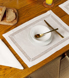 Dea linen embroidered placemat 35cm x 50cm - British product