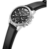Police Malawi men's watch black leather strap (British brand)