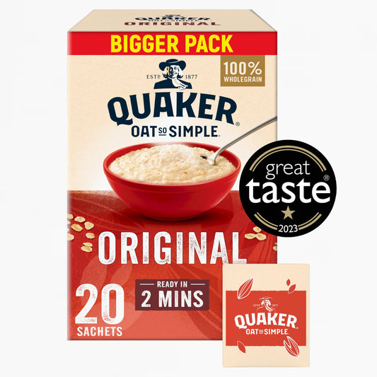 Quaker Oat So Simple Original Porridge Sachets 20x27g Porridge & oats Sainsburys   