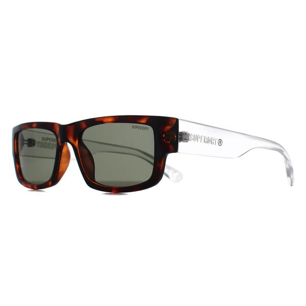 Superdry SDS-5005 brown unisex sunglasses tortoise crystal solid green, imported from the UK