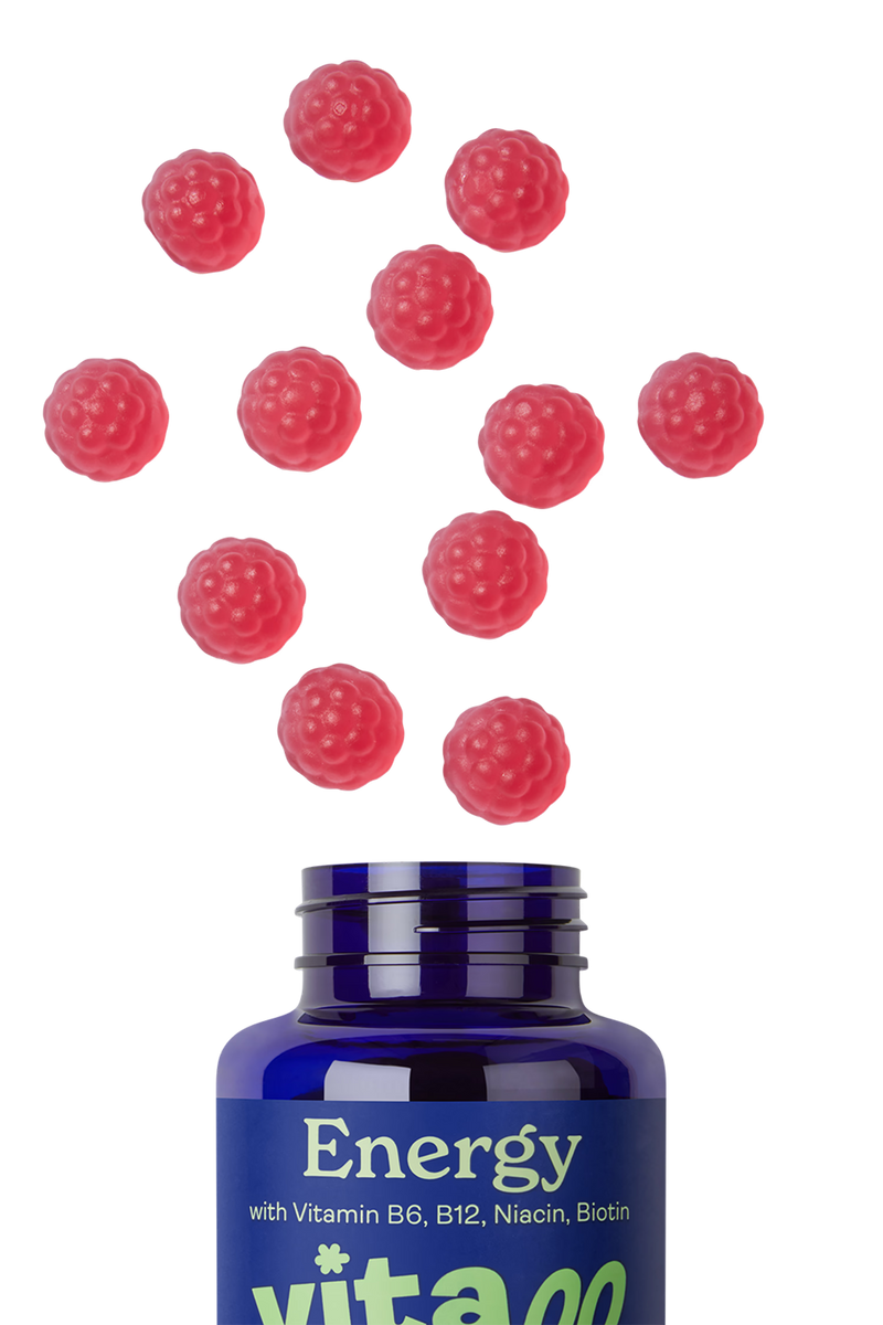 Vitawell energy gummies strawberry flavour 60s - British product