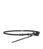 Max Mara leather slim belt with gold-tone hardware, UK version