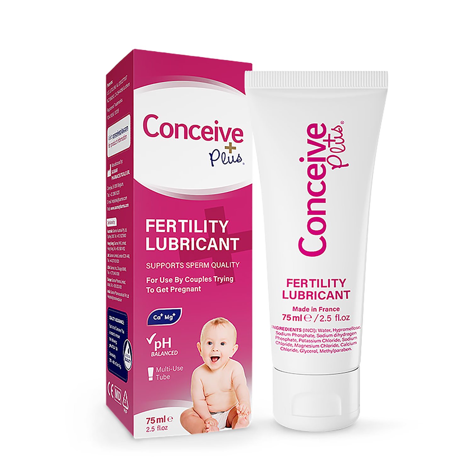 Conceive Plus fertility lubricant tube 75ml, imported from the UK