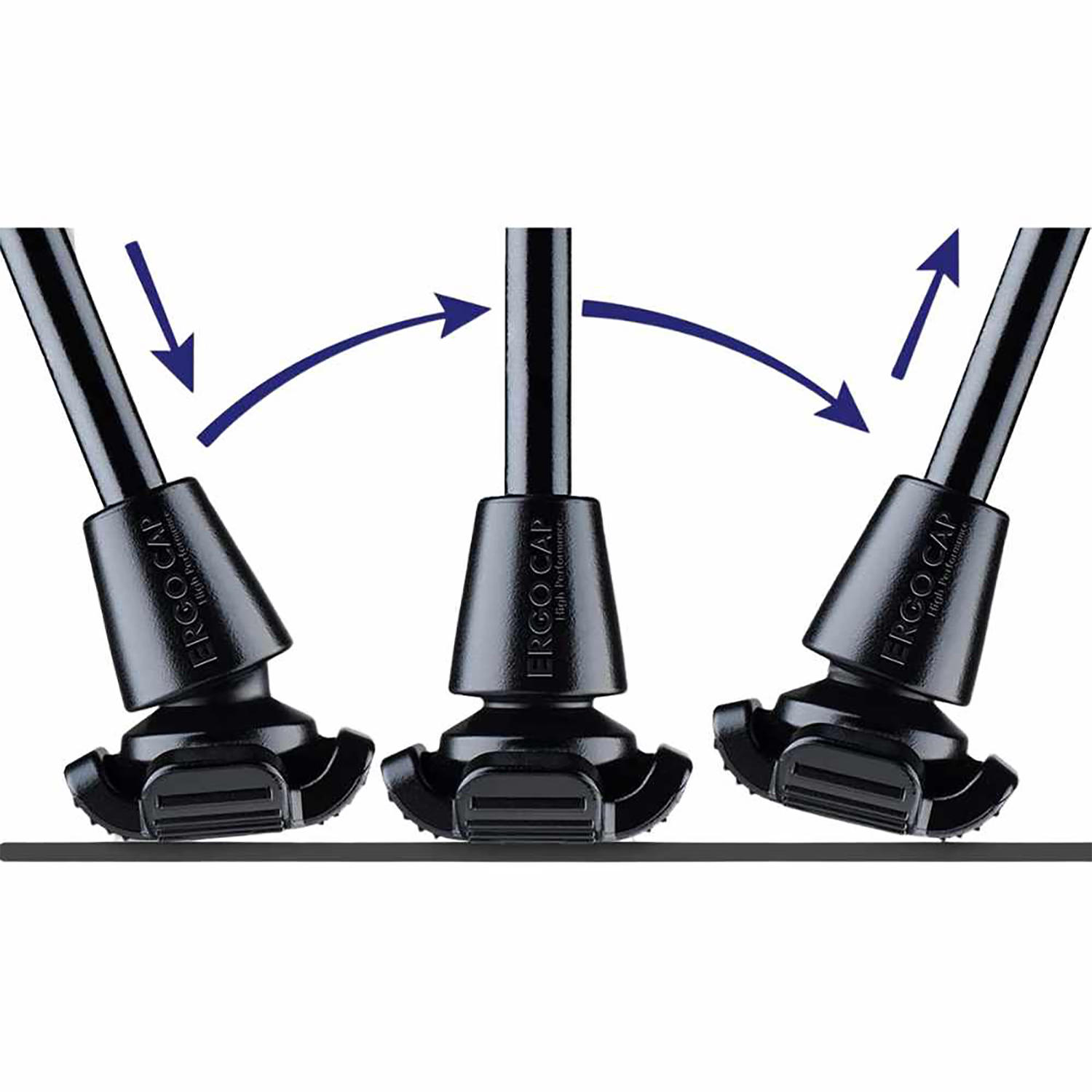 Ergocap crutch ferrules pair, imported from the UK
