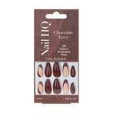 Nail HQ Chocolate Envy almond nails, imported from the UK