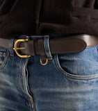 Prada leather belt gold buckle, UK version