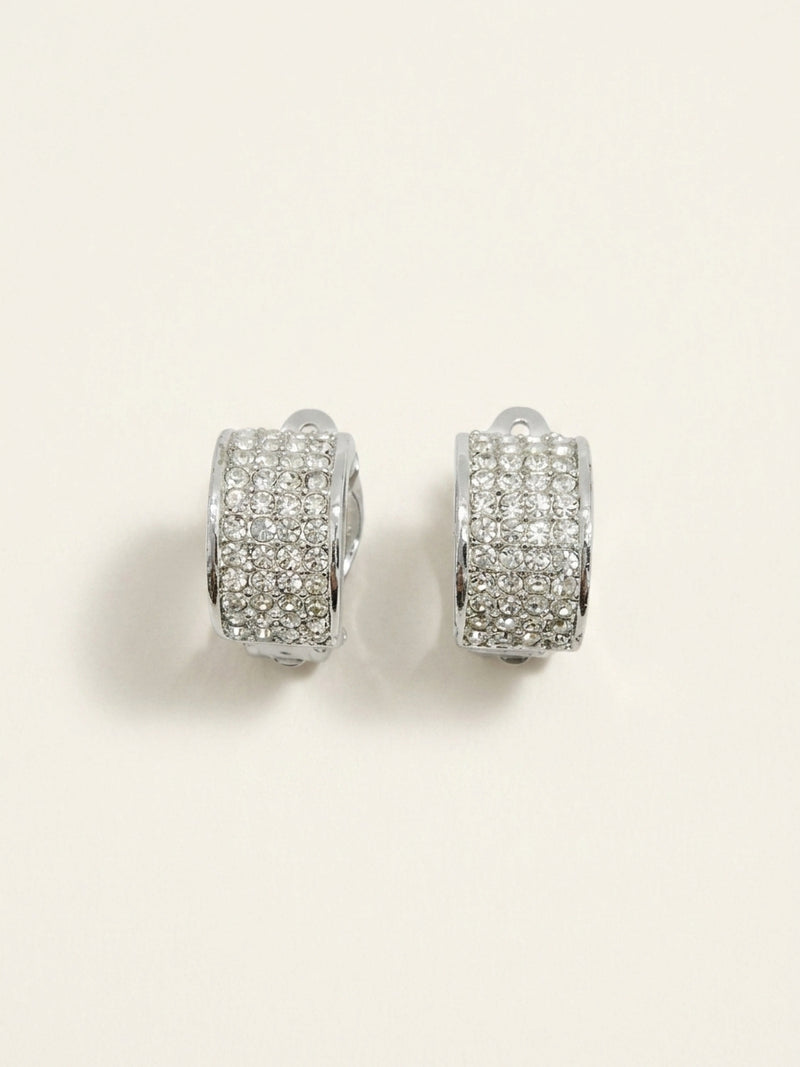 Givenchy crystal huggie hoop earrings silver-plated - British product