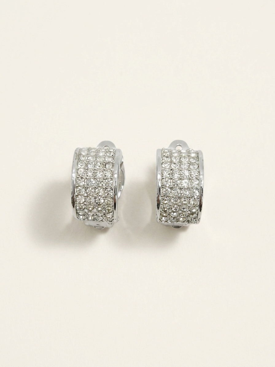 Givenchy crystal huggie hoop earrings silver-plated - British product