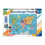 Ravensburger Map of the World XXL 100 Piece Jigsaw GOODS Boots   