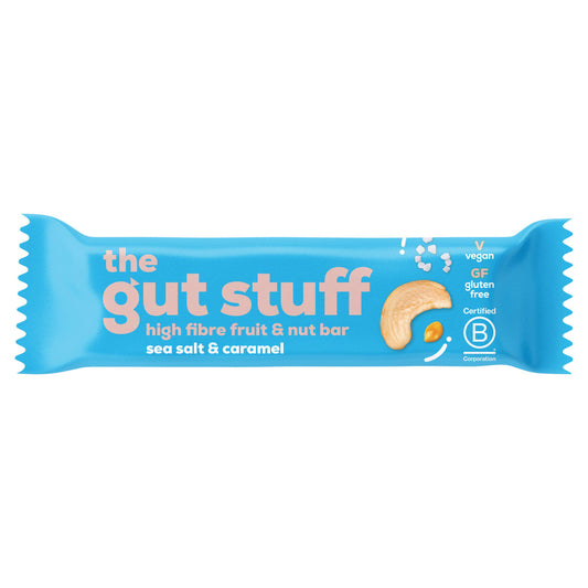The Gut Stuff High Fibre Sea Salt Caramel Fruit & Nut Bar 35g GOODS Sainsburys   