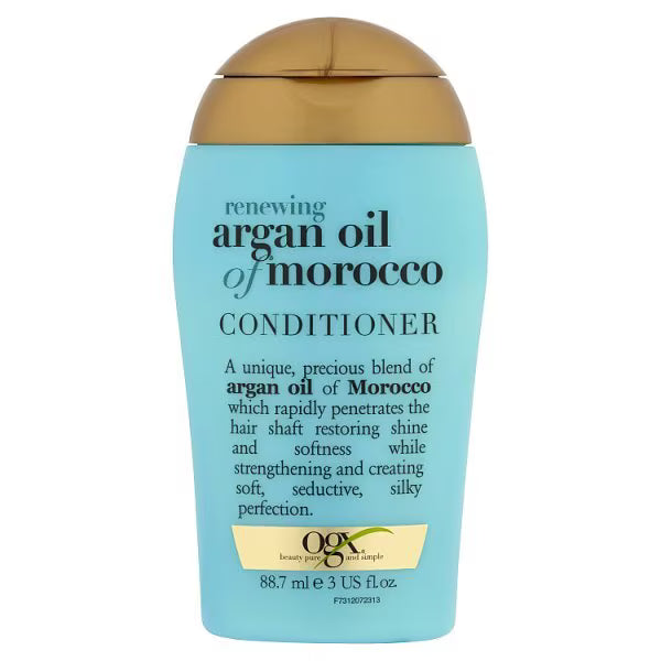 OGX Renewing Argan Oil conditioner bottle (British brand)