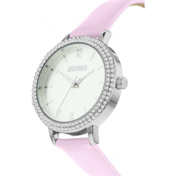 Missguided clear ladies watch synthetic leather strap alloy case, imported from the UK