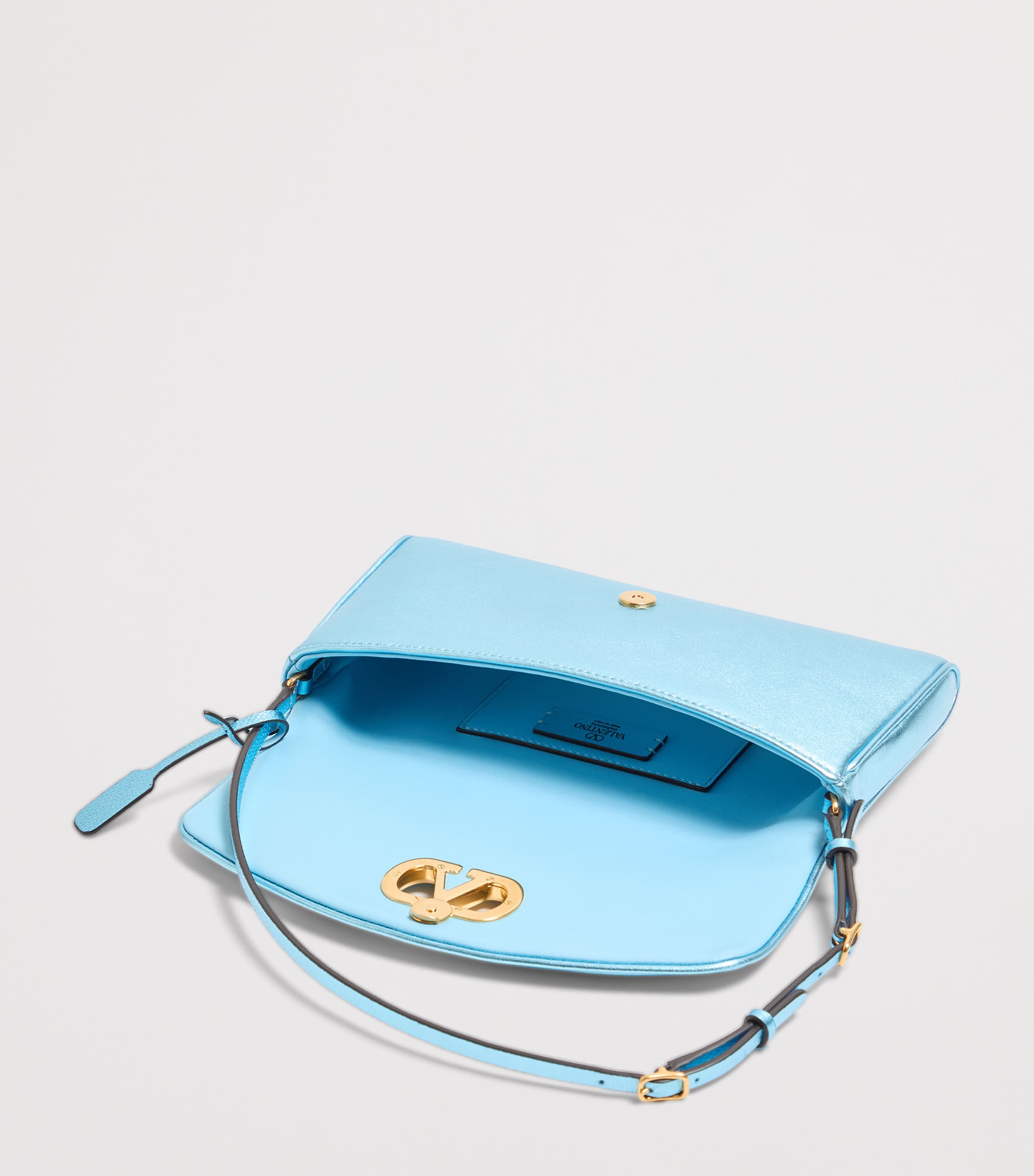 Valentino Garavani DeVain small shoulder bag metallic leather (British brand)