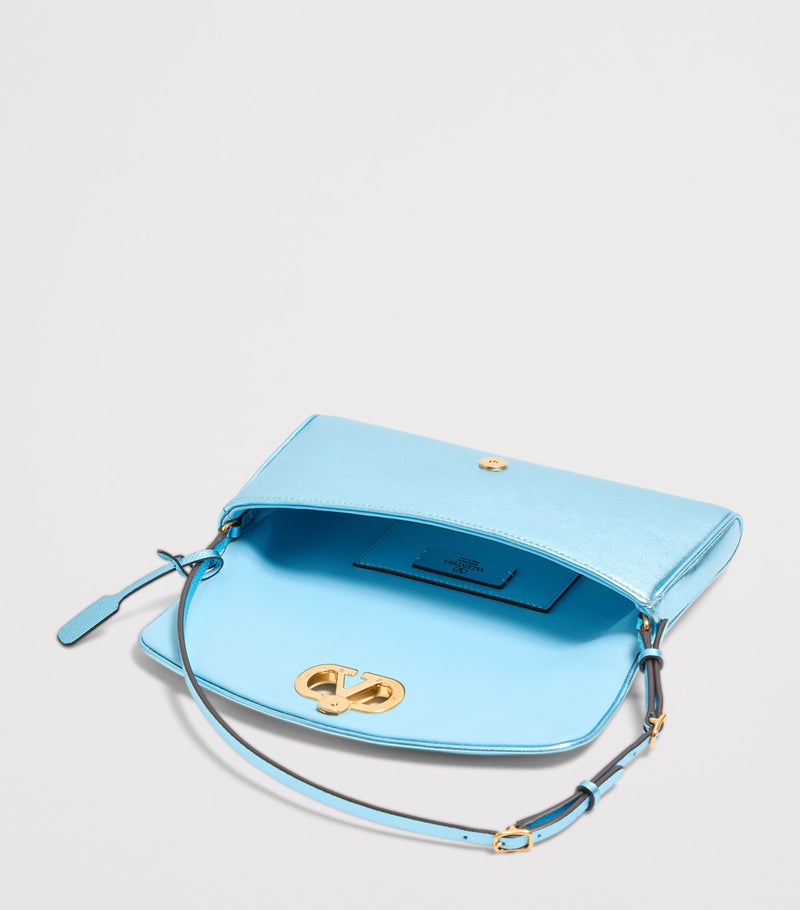 Valentino Garavani DeVain small shoulder bag metallic leather (British brand)