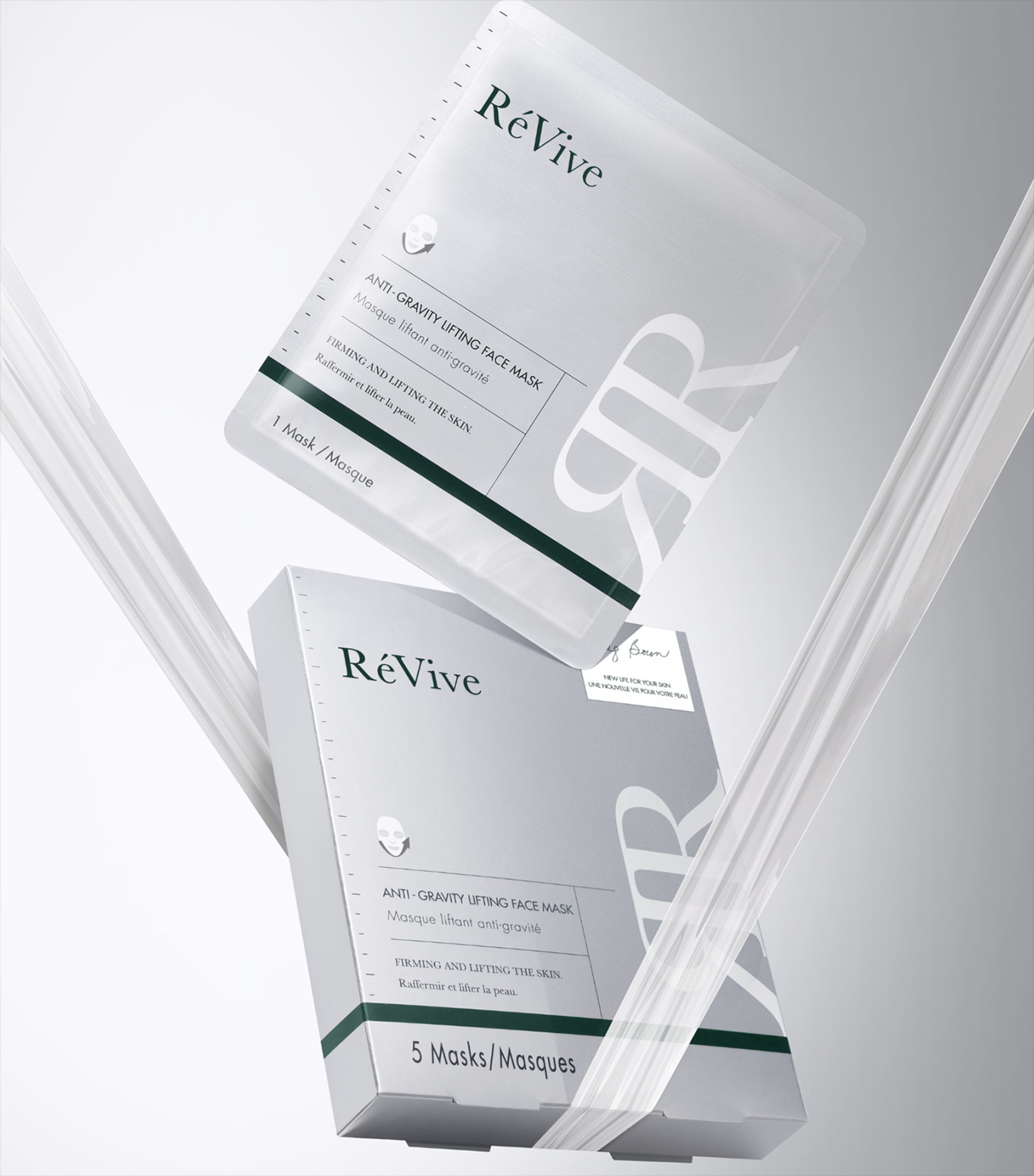 RéVive Anti-Gravity Lifting Sheet Mask Pack of 5, imported from the UK