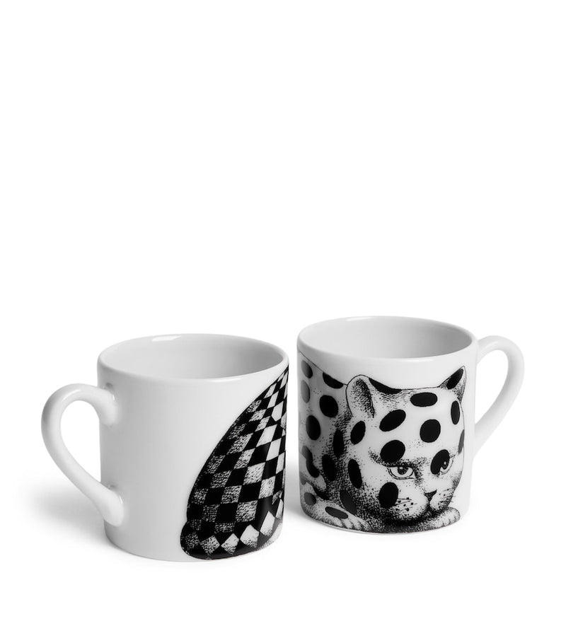 Fornasetti High Fidelity coffee cups and saucers set, UK version