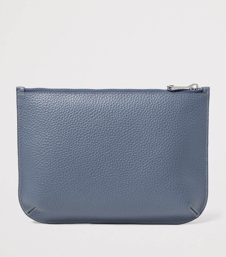 Aspinal of London large leather Ella pouch, imported from the UK