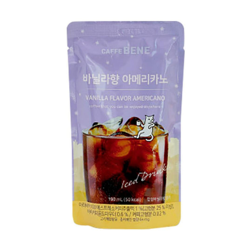 Caffebene vanilla Americano coffee pouch drink, UK version
