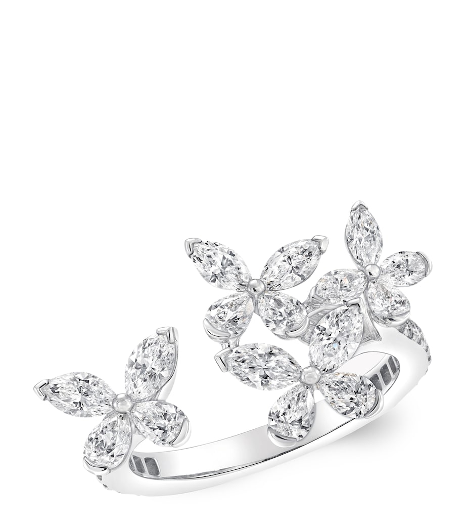 Graff white gold butterfly diamond ring, imported from the UK