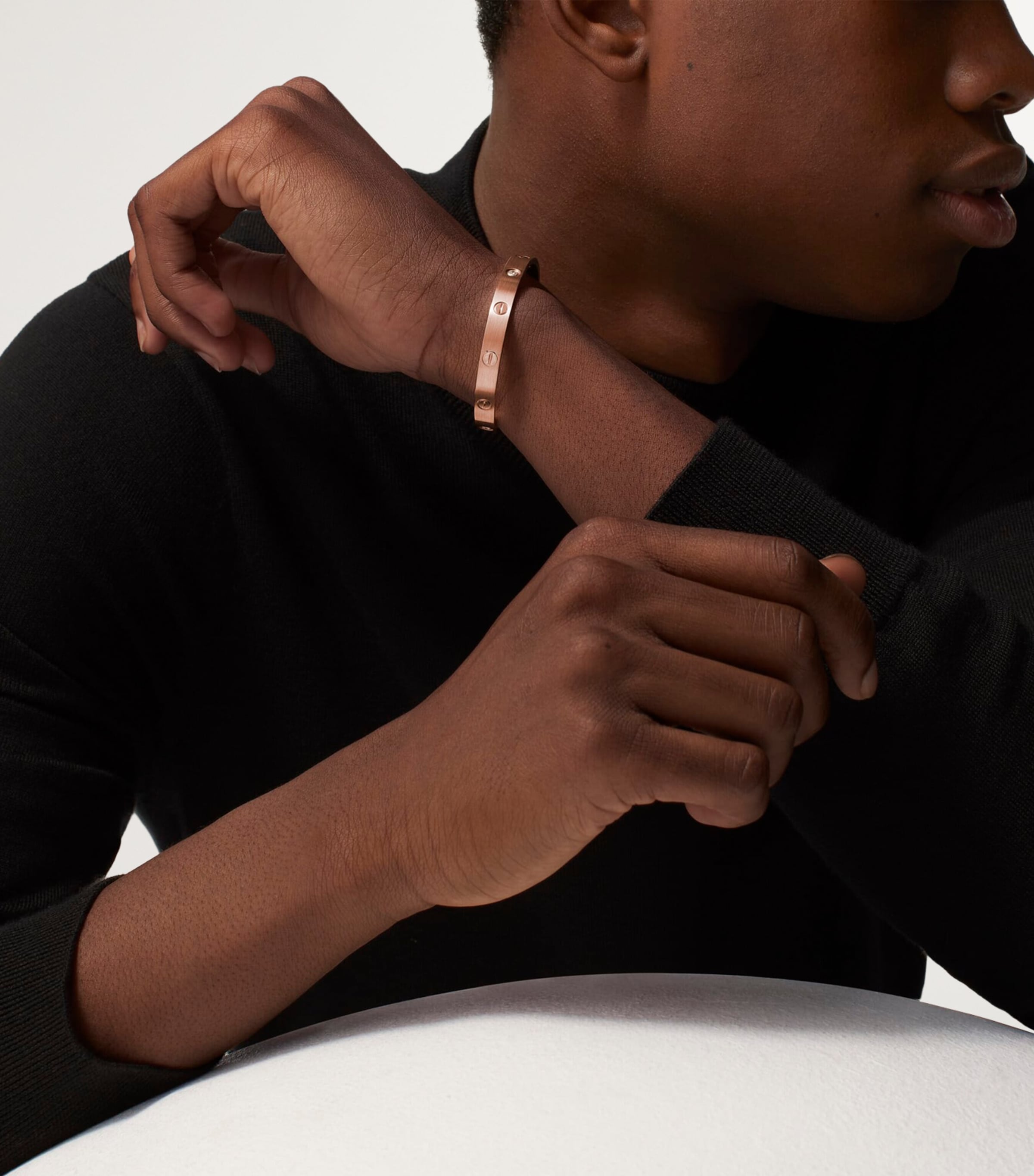 Cartier Love bangle in brushed rose gold with diamond, imported from the UK