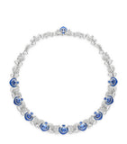 Boodles platinum collar necklace with diamonds and sapphires (British brand)