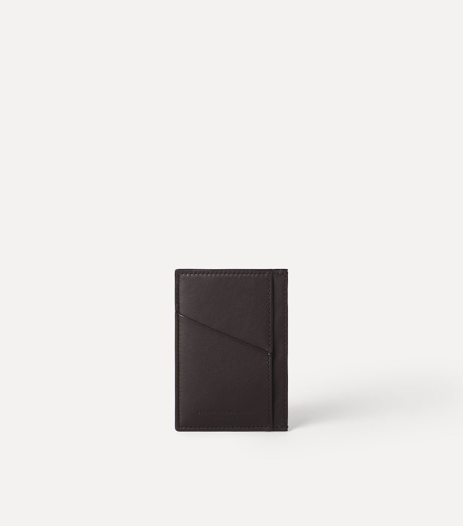 Brunello Cucinelli leather card holder in calfskin, imported from the UK