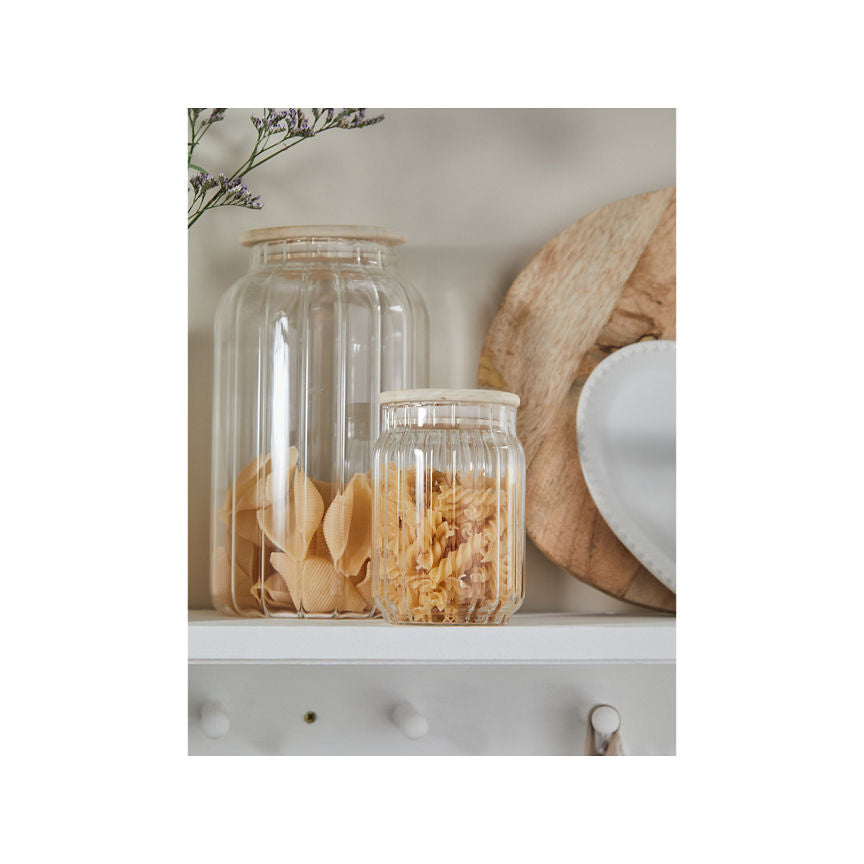 At Home with Stacey Solomon Clear Glass Canister Small GOODS ASDA   